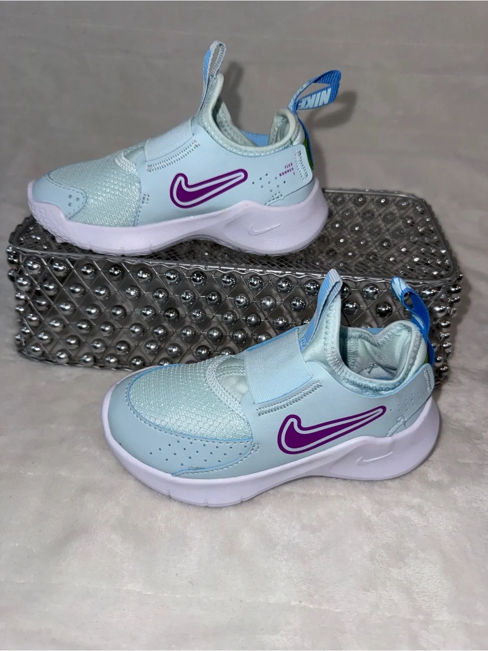 Nike Flex Runner 3 Toddler 9C UK 8.5 Glacier Blue Purple FN1449-401 👟💙